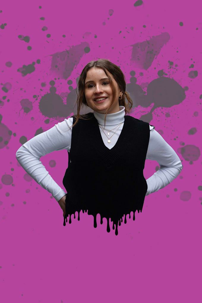 apply melting dripping effects to the photos and text