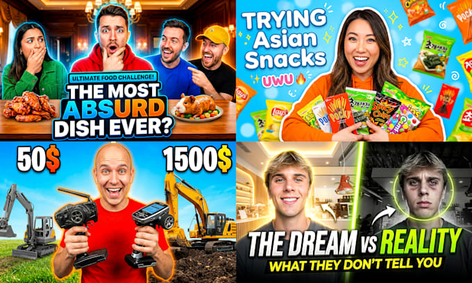 do attractive, clickbait, high CTR youtube thumbnail design