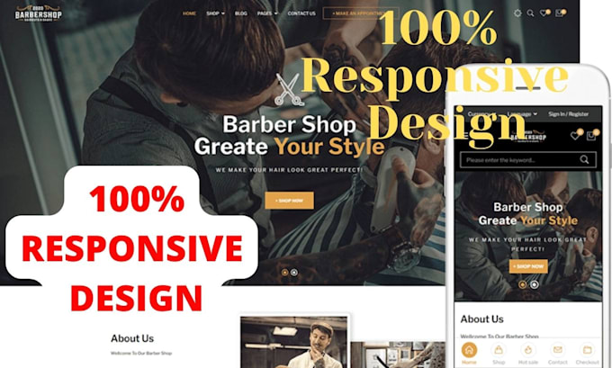 design barbershop shop website