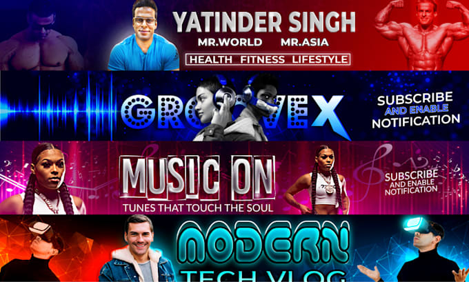 design ultimate youtube banner art