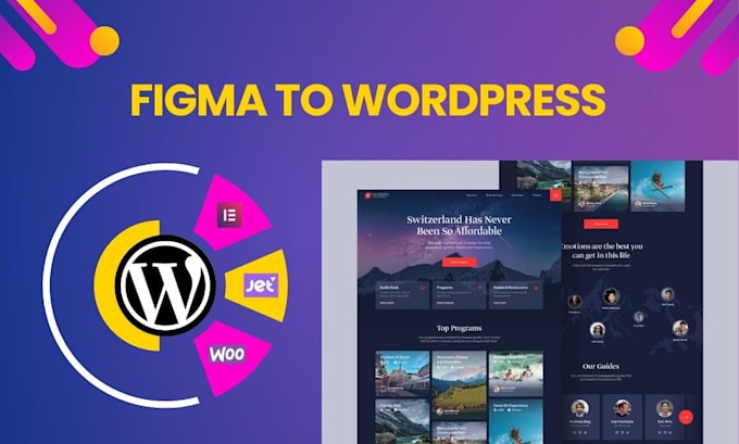 convert figma to wordpress or xd psd to wordpress elementor