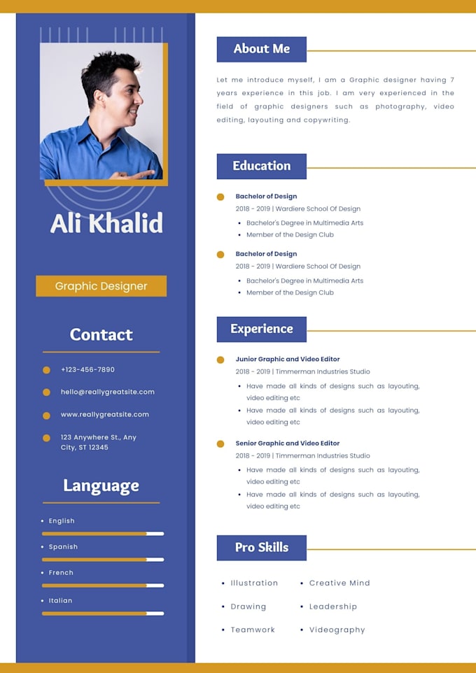design job winning resume and CV for you