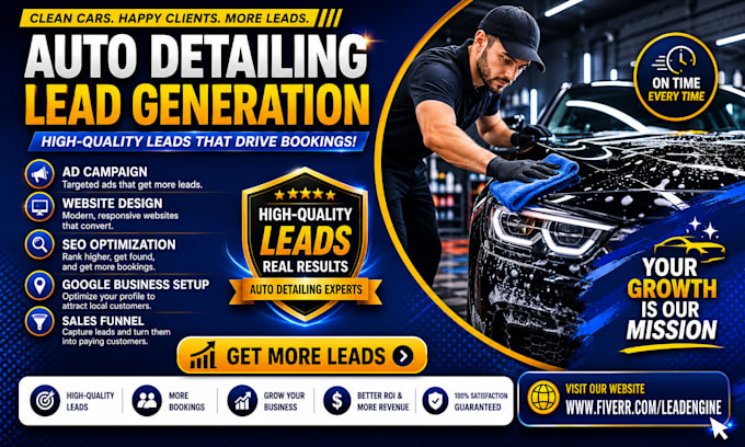 get exclusive car detailing leads, car wash paint repair auto detailing website
