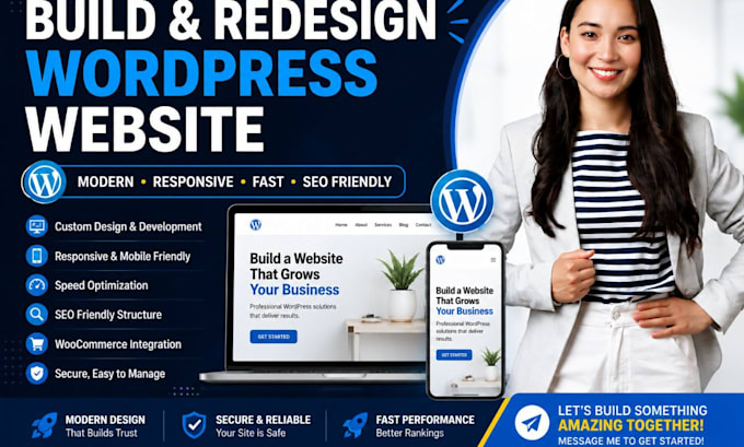 build wordpress website, redesign wordpress website, build wordpress website