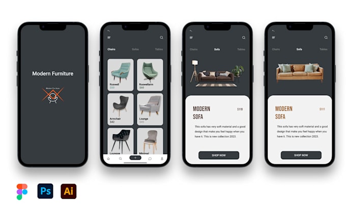Design a creative mobile app ui ux design in adobe xd or figma by ...
