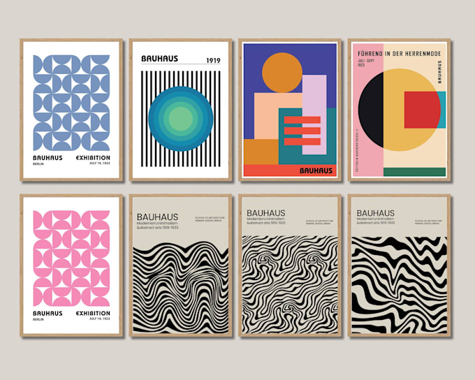 design a modern bauhaus style abstract geometric poster