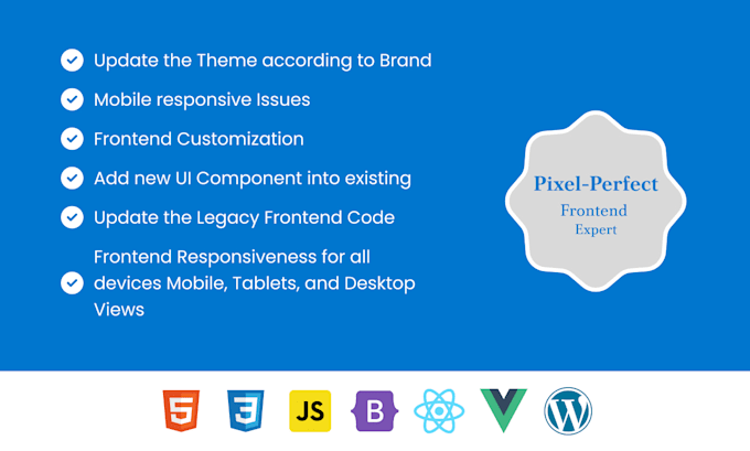 fix website frontend issues, or perform any frontend task