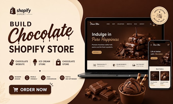 build chocolate shopify store chocolate website ice cream store chocolate store