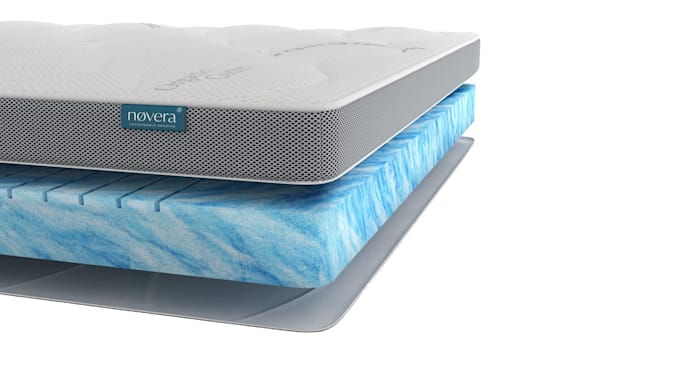 do furniture beds topper mattress exploded section 3d render