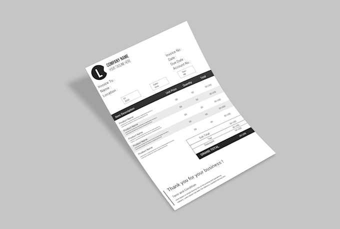 design professional price list, invoice, letterhead, quotation