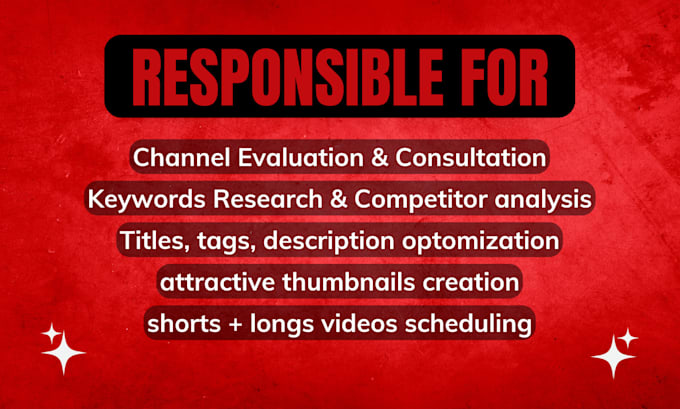 be your youtube channel manager and SEO expert