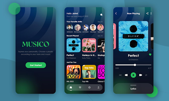 design professional clean UI UX for mobile app