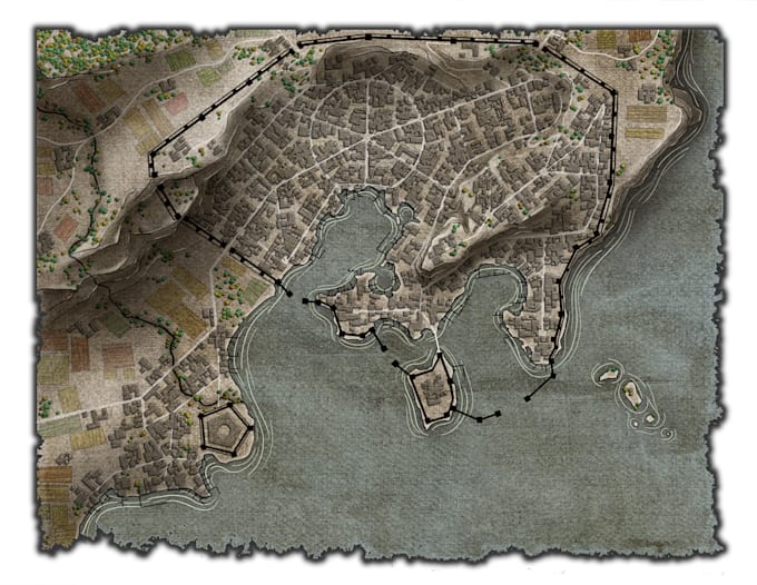 draw dnd, rpg, or fantasy city or town maps