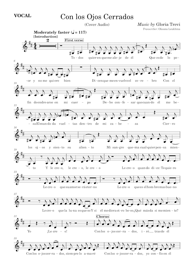 transcribe your song to PDF sibelius musescore musicxml