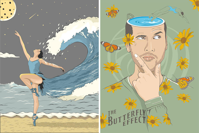 draw a unique illustration in a vintage style