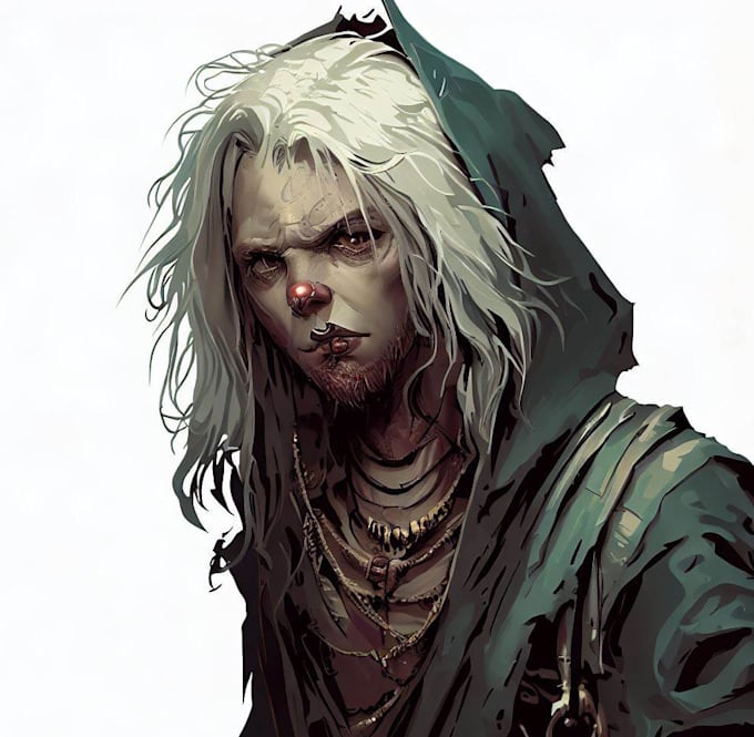 make dnd illustration and any fantasy horror character