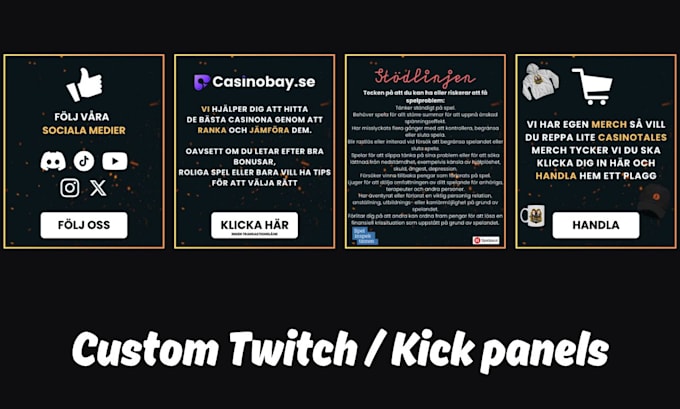 clean twitch or kick panels for your stream