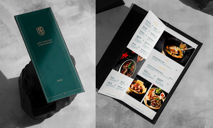 design modern restaurant menu, digital tv screen, and food menu