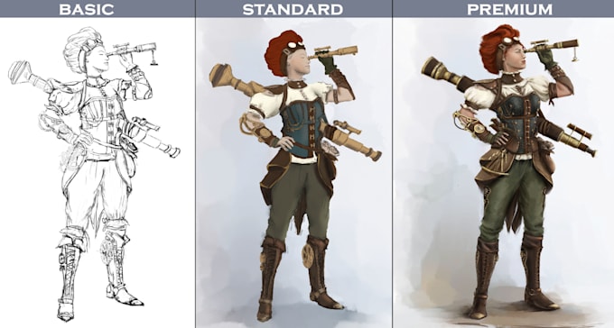 draw character design and concept art