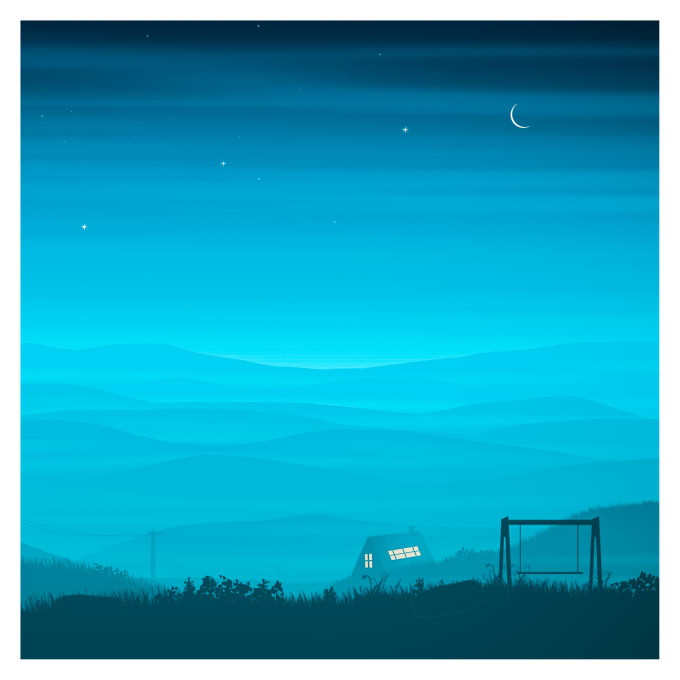 draw minimal landscape artwork for your project