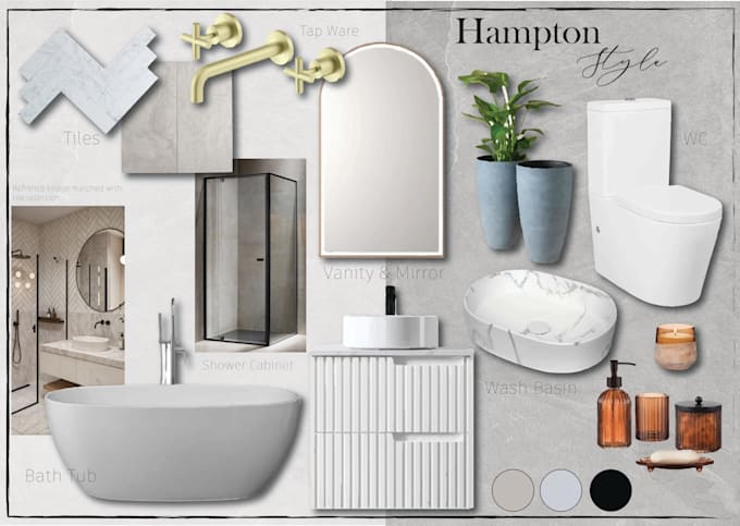 create bathroom interior design mood boards