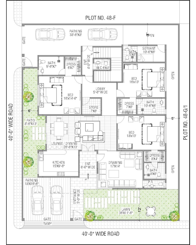Draw 2d architectural floor plan in autocad by Asad03453289108 | Fiverr