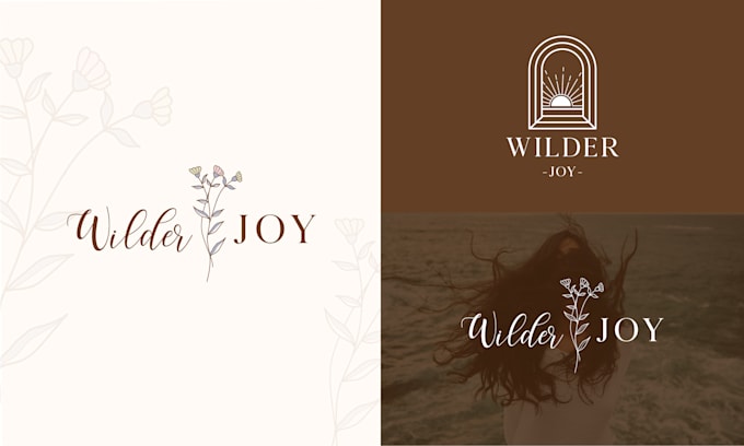 design hand drawn boho, botanical logo for your brand
