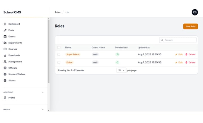 develop a website with custom cms using laravel