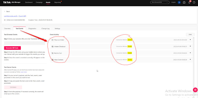 setup tiktok pixel event API with google tag manager