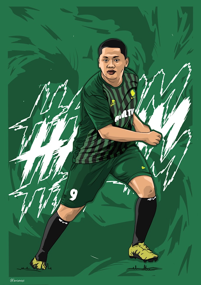 draw cartoon portrait awesome sports player