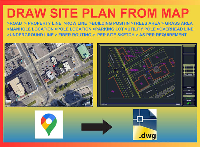 draw any building plan elevation from google map