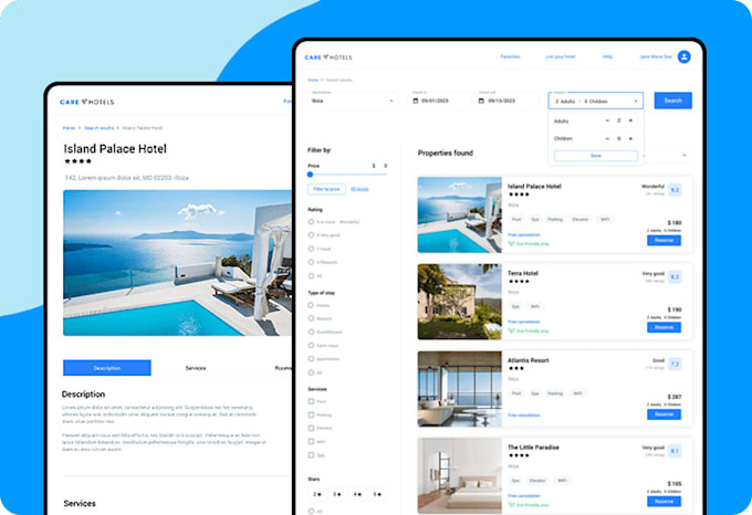 make hotel booking website, airbnb website, short rental wordpress website