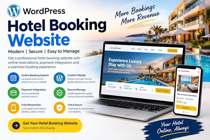 make hotel booking website, villa, apartment, airbnb website