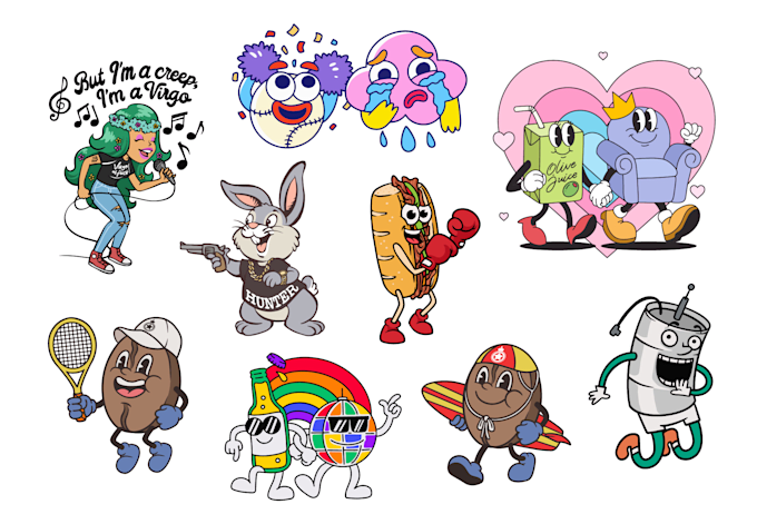 create costumized character cartoon illustration