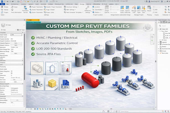 create custom revit families with parameters and lod