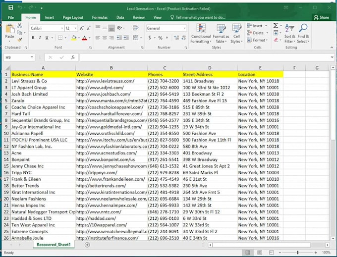 do b2b lead generation, excel data entry, web research