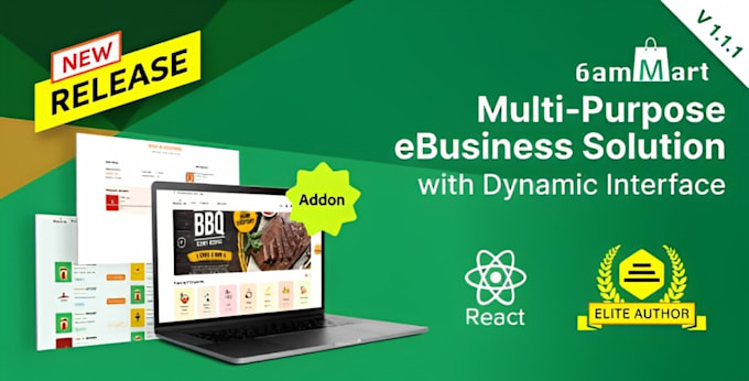 do 6ammart multivendor website app with admin and website
