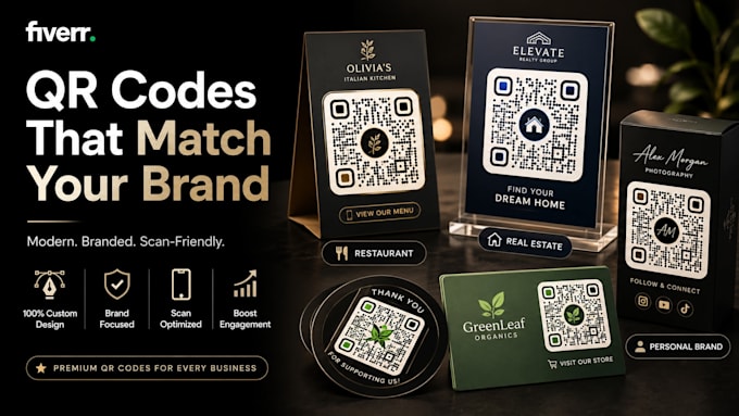 create all type of custom, dynamic qr code designs with logo