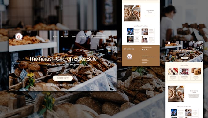 design restaurant website, catering website, food website, bakery website