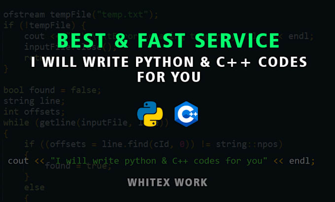 Do cpp and python programming by Whitex_work | Fiverr