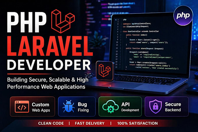 develop or fix PHP laravel website