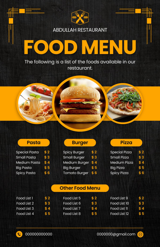 Design restaurant menu, food menu design in just 4 hours by Abd_editorx ...