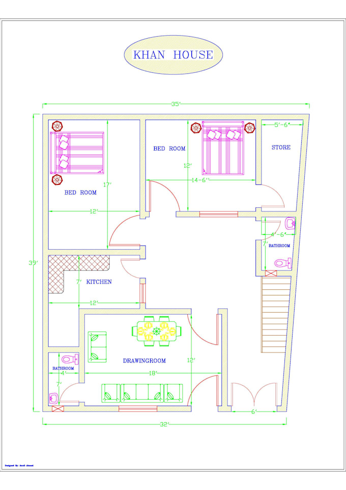 draw expert 2d floor plan in autocad from your sketch or PDF  24hr