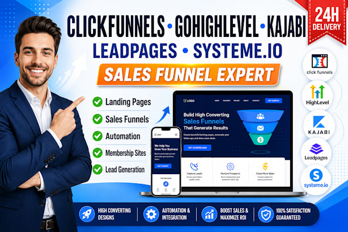 be your clickfunnel, gohighlevel, kajabi, leadpages, systeme io