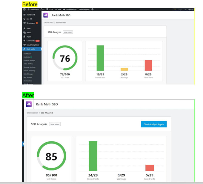 set up rank math SEO with 95 plus score in wordpress
