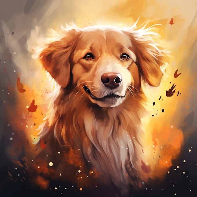 make a cute style pet portrait