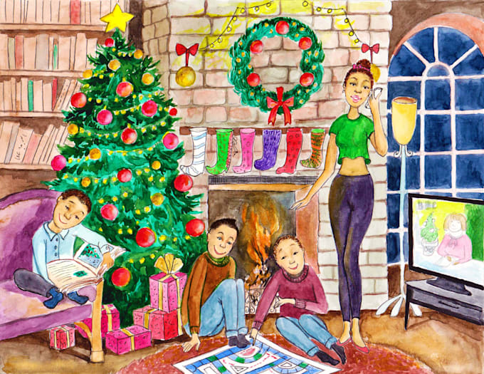 illustrate your childrens book with heartwarming watercolor