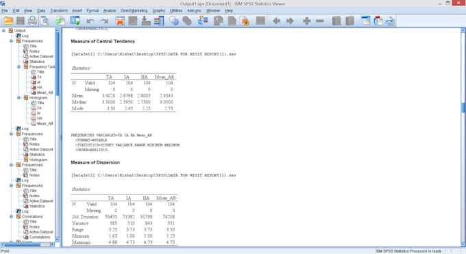 do statistical analysis in spss