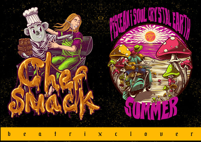 create illustration cannabis, psychedelic, weed for brand