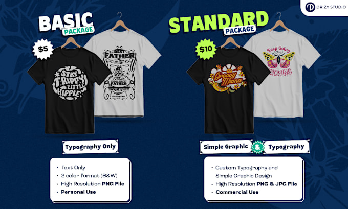 design custom typography and graphic tshirt designs
